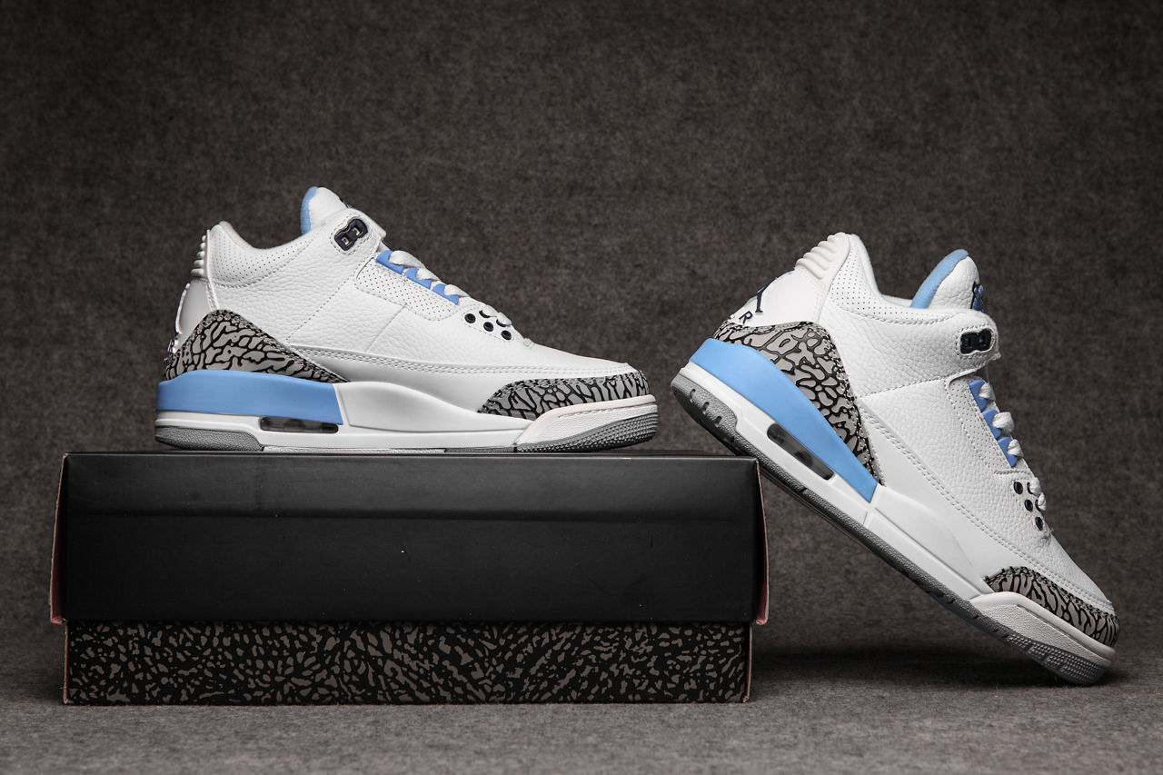 New Air Jordan 3 CN White Cement Grey Baby Blue Shoes